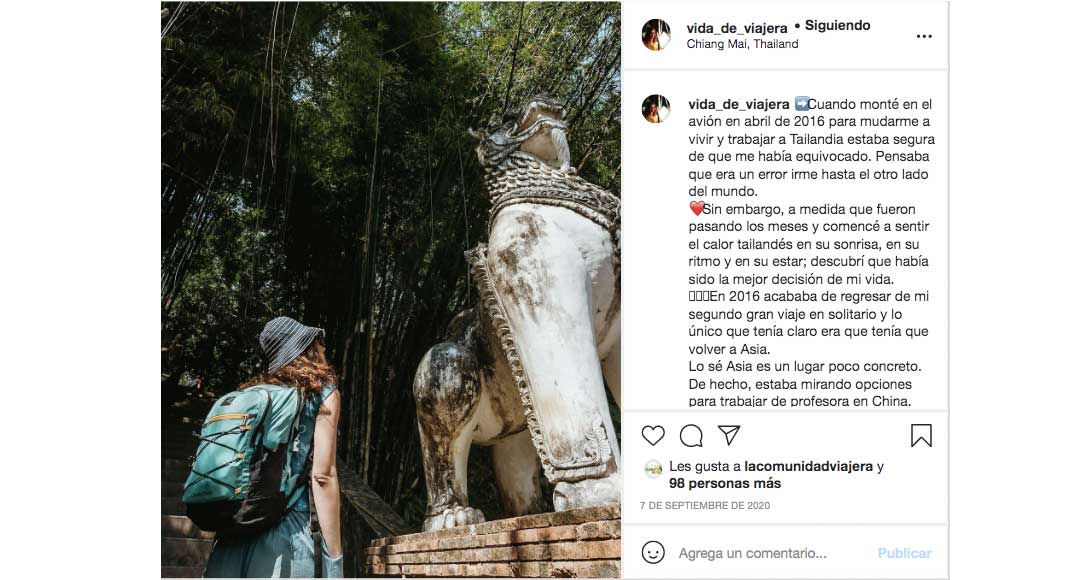 mujeres viajeras en Instagram