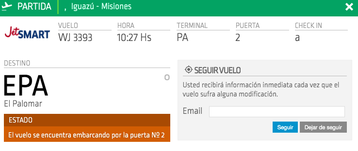 JetSmart Vuelo EPA - IGU