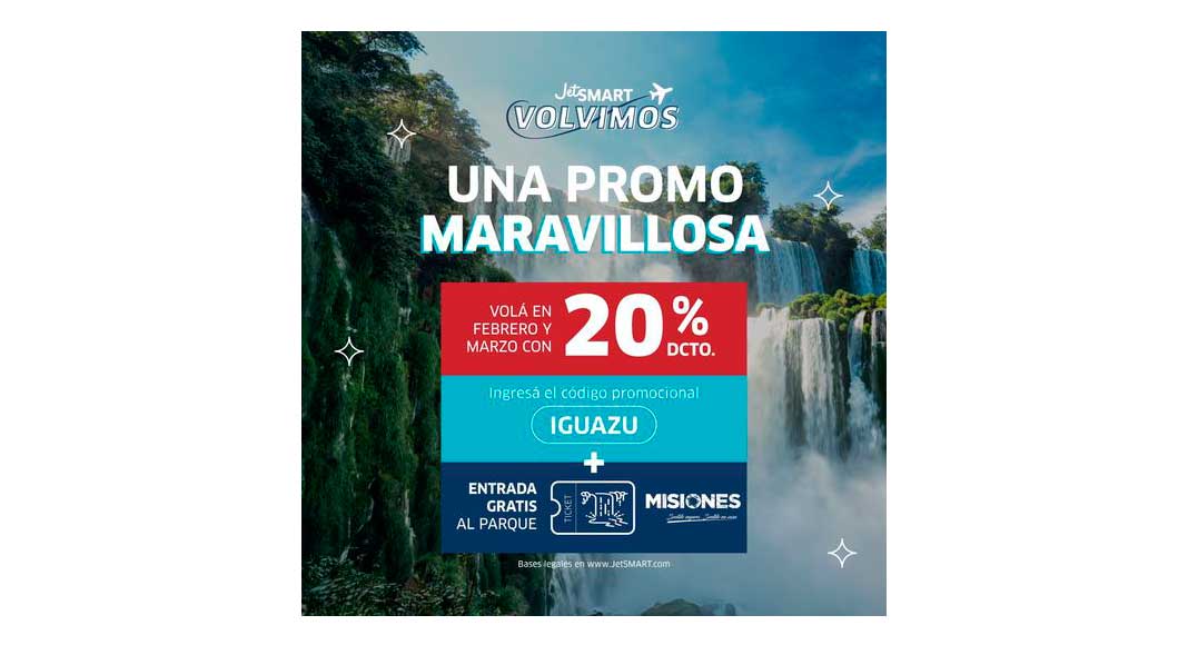 Jetsmart dará entradas gratis a las Cataratas